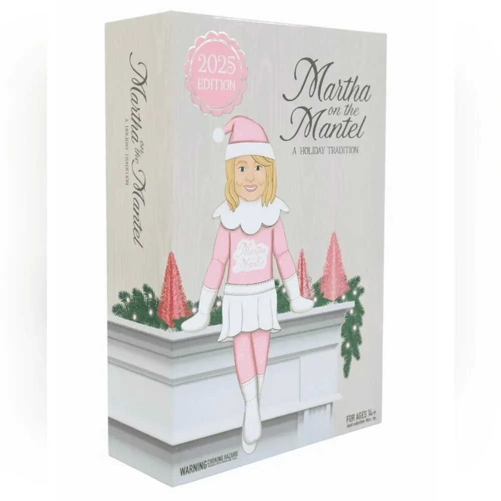 Martha Stewart Martha on The Mantel 10” Christmas Pink Plush Figurine, New